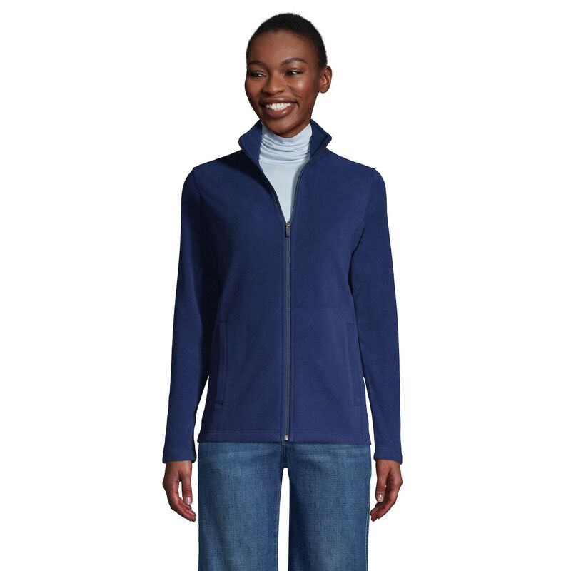 ランズエンド レディース アウター ジャケット・ブルゾン フリース Women's Lands' End Full-Zip Fleece Jacket Deep Sea Navy ネイビー