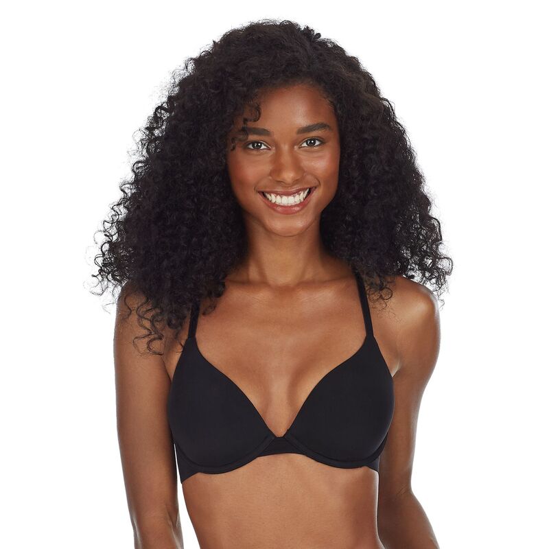 エスオー レディース アンダーウェア ブラジャー Juniors' SO Smooth Plunge Push-Up Bra SO82001 Black Tie ブラック