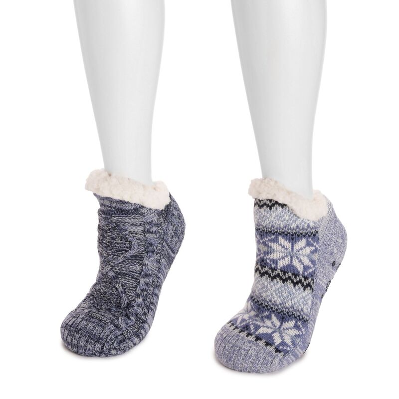 ムクルクス レディース アンダーお召しもの ソックス Women\u0027s MUK LUKS 2-Pack Short Cabin Socks Blue 青色