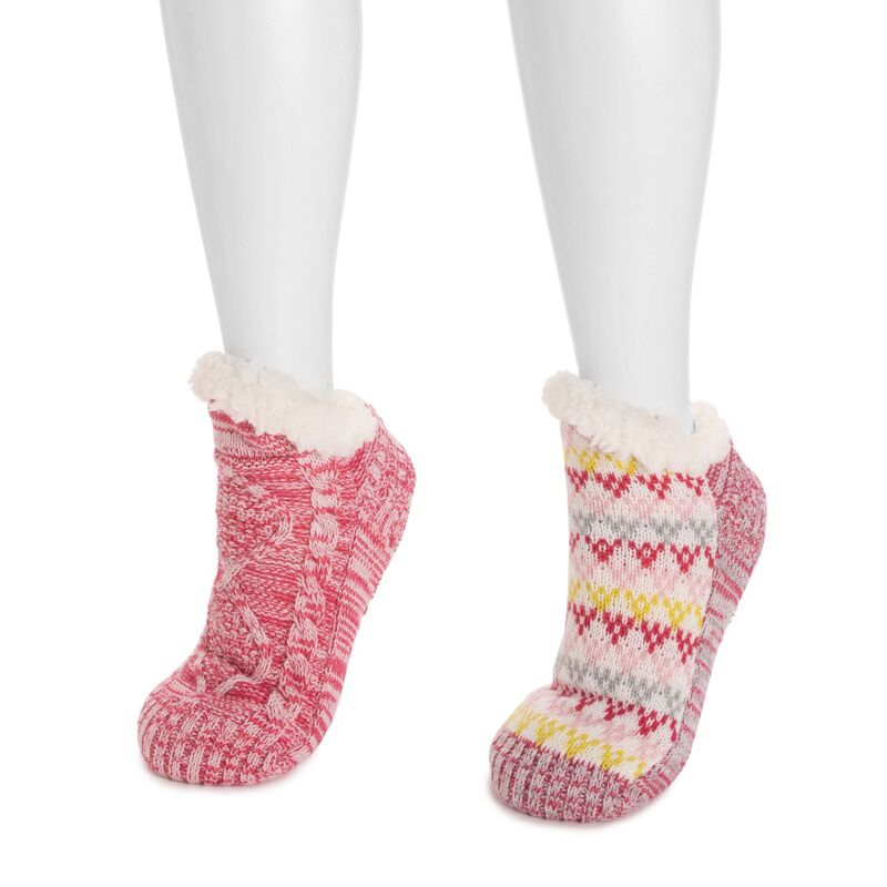 ムクルクス レディース アンダーお召しもの ソックス Women\u0027s MUK LUKS 2-Pack Short Cabin Socks Blush 毛はらい