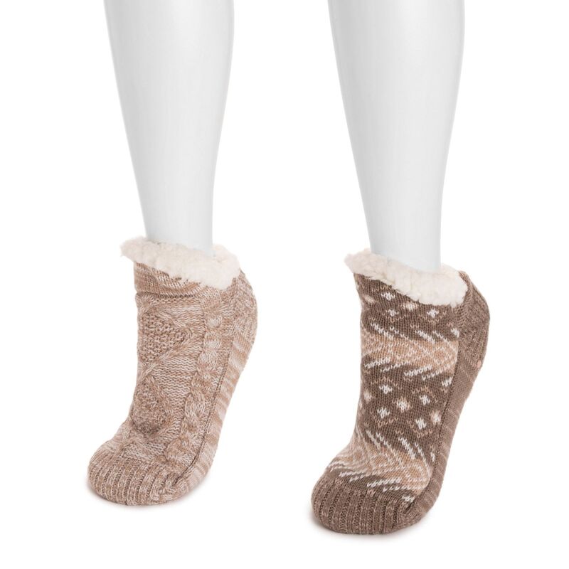 ムクルクス レディース アンダーお召しもの ソックス Women\u0027s MUK LUKS 2-Pack Short Cabin Socks Taupe トープ