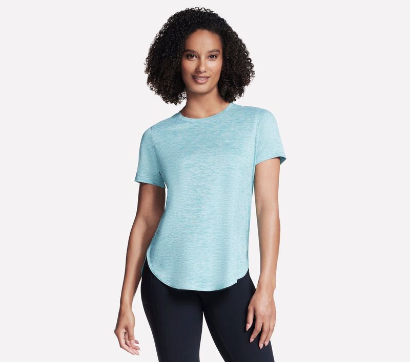 スケッチャーズ レディース トップス ティーシャツ Women\u0027skechers GOWALK GODRI SWIFTunic Ocean Teal ティール Tシャツ・カットソー-レディースファッション