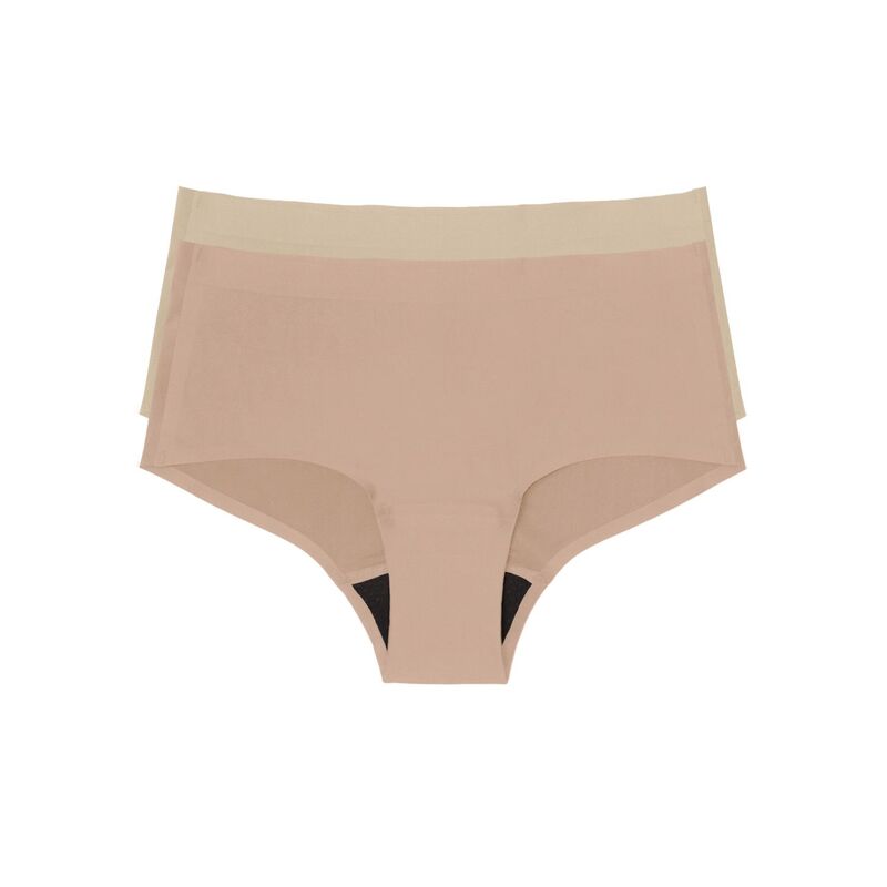 ナチュラル レディース アンダーウェア パンツ Women's the naturaleakproof Boyshort Panty 2 Pack 6058 Neutral Beige ベージュ｜ReVida 店 7,965円