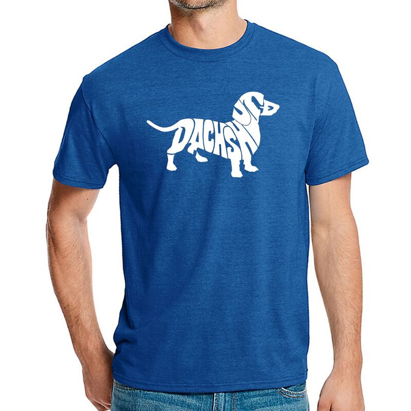 エルエーポップアート メンズ トップス Tシャツ LA Pop Art Dachshund - Men Premium Blend Word Art-Shirt Royal