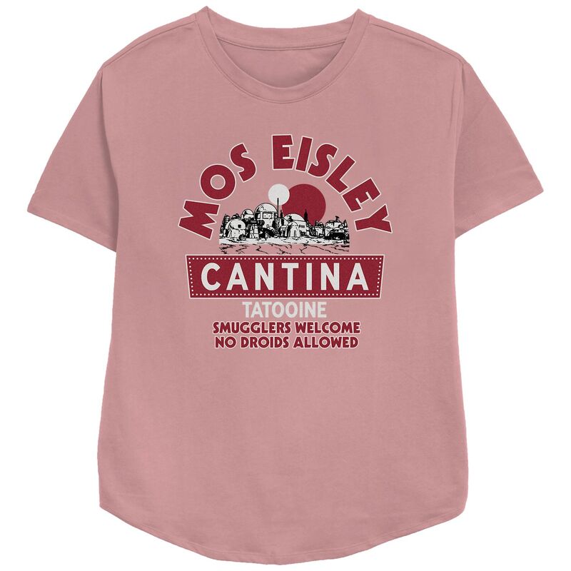 アニメキャラクター レディース トップス Tシャツ リラックスフィット グラフィック Licensed Character Women'star Wars Mos Eisley Cantina Tatooine Relaxed Fit Graphic Tee Mauve