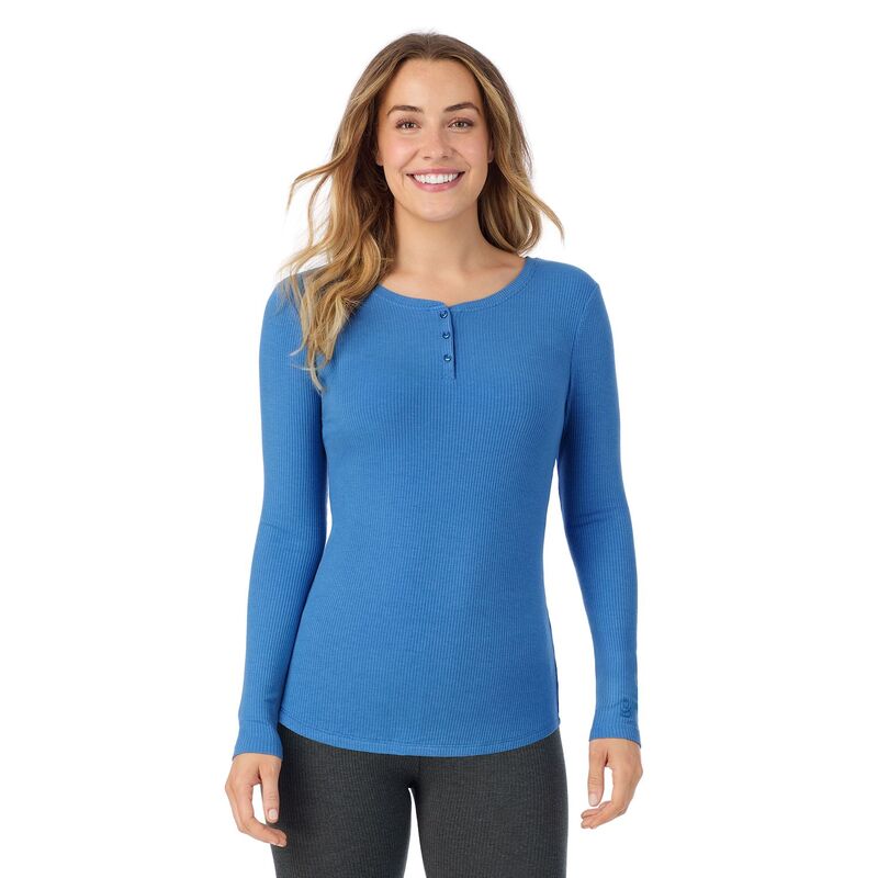 クドルドッズ レディース トップス Tシャツ Women's Cuddl Dudstretch Rib Long Sleeve Crew Henley Top Blue Comet ブルー 6,106円