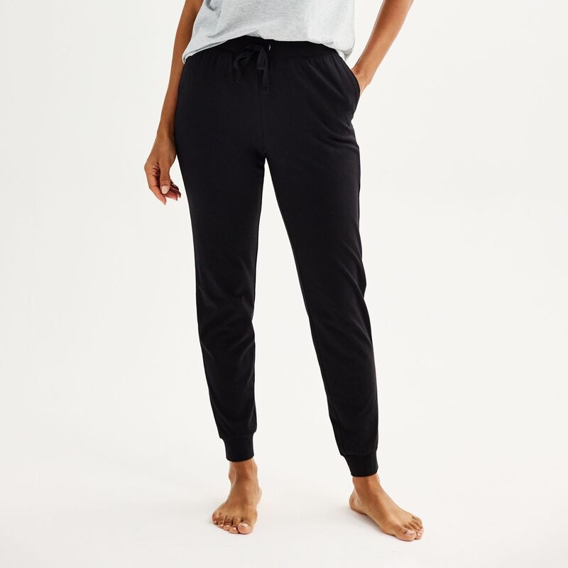 ソノマ レディース アンダーウェア ナイトウェア パンツ コットン Women'sonoma Goods For Life Cotton Modal Cuffed Sleepants Mineral Black ブラック