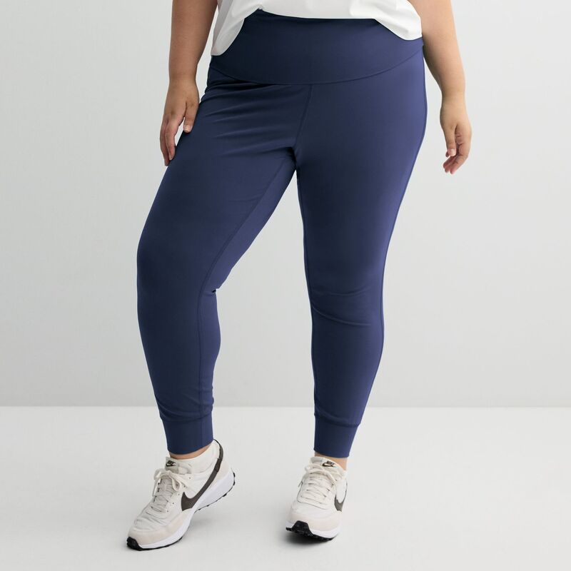Tek Gear レディース ボトムス カジュアルパンツ プラスサイズ Plusize Tek Gear Essential Soft Foldover Jogger Pants Navy Romance ネイビー