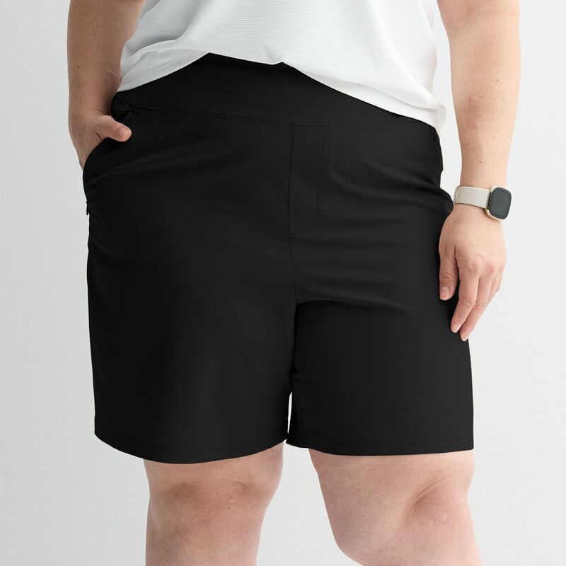 Tek Gear レディース ボトムス ハーフパンツ・ショーツ プラスサイズ ショートパンツ Plusize Tek Gear Woven Sport Gear Shorts Mineral Black ブラック