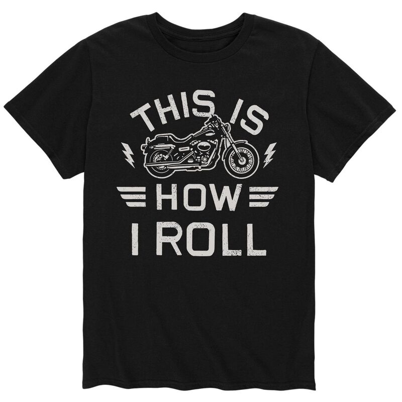 アニメキャラクター メンズ トップス Tシャツ Licensed Character Men's This How I Roll Motorcycle Tee Black ブラック