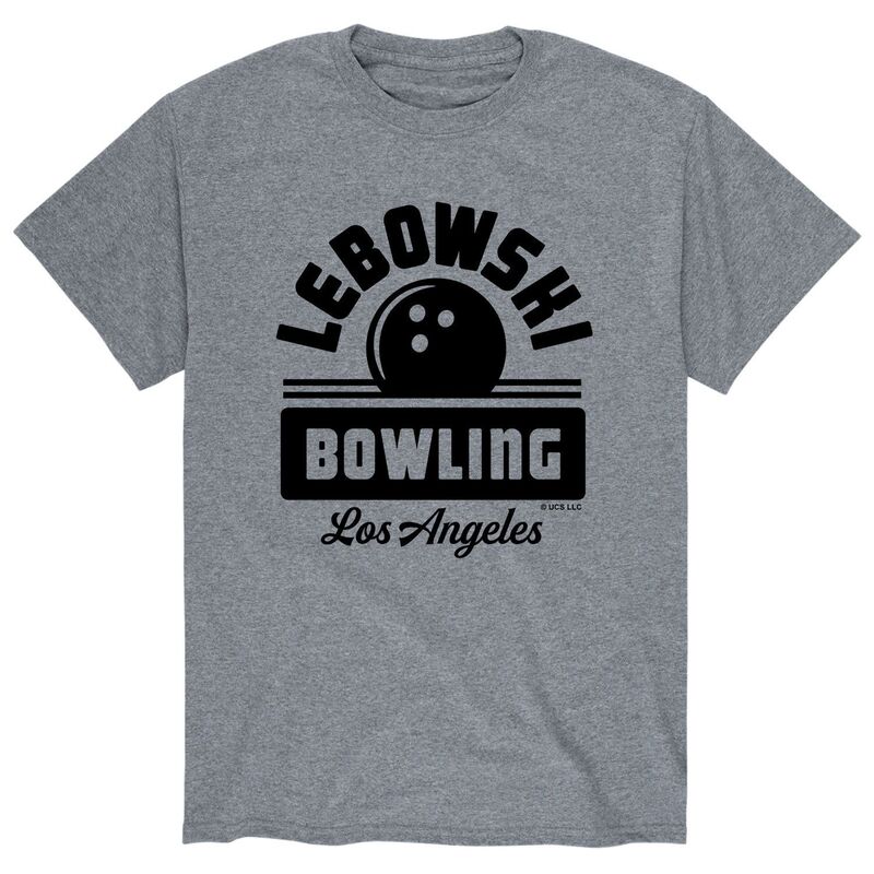 アニメキャラクター メンズ トップス Tシャツ Licensed Character Men's The Big Lebowski Bowling Tee Gray グレー