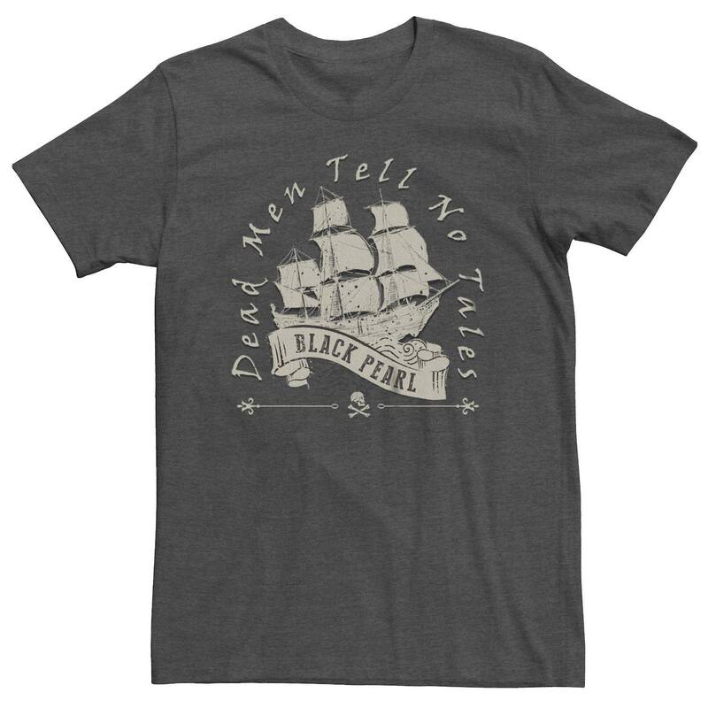 アニメキャラクター メンズ トップス Tシャツ トール グラフィック Licensed Character Disney's Pirates of the Caribbean: Dead Men Tell No Tales Big & Tall Black Pearl Graphic Tee Charcoal Heather チャコール