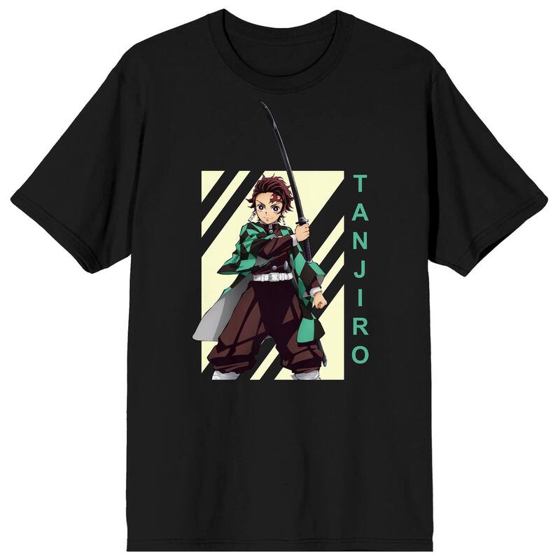 アニメキャラクター メンズ トップス Tシャツ グラフィック Licensed Character Men's Demon Slayer Tanjiro Kamado Graphic Tee Black ブラック