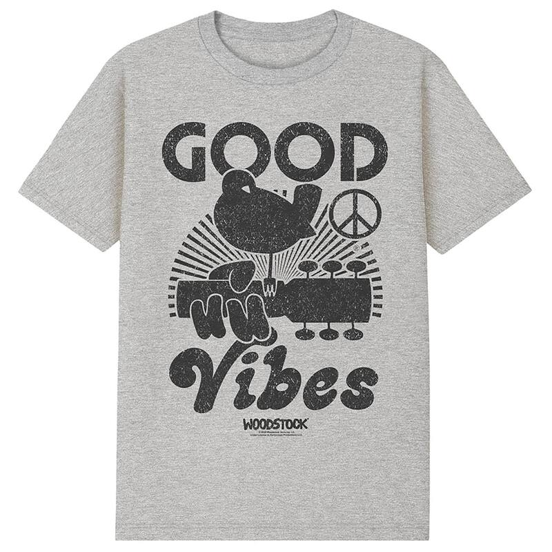 アニメキャラクター メンズ トップス Tシャツ グラフィック Licensed Character Men's Woodstock Good Vibes Graphic Tee Heather Gray グレー