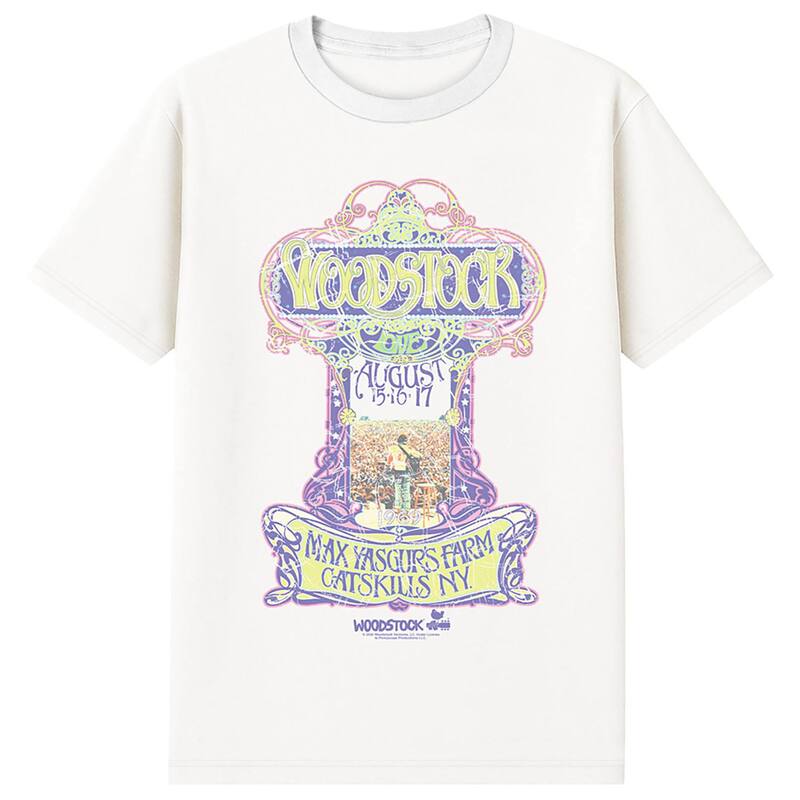 アニメキャラクター メンズ トップス Tシャツ グラフィック Licensed Character Men's Woodstock August 15 16 17 Graphic Tee White ホワイト