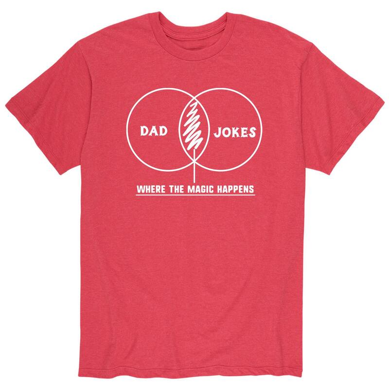 アニメキャラクター メンズ トップス Tシャツ Licensed Character Men's Dad Joke Venn Diagram Tee Red レッド
