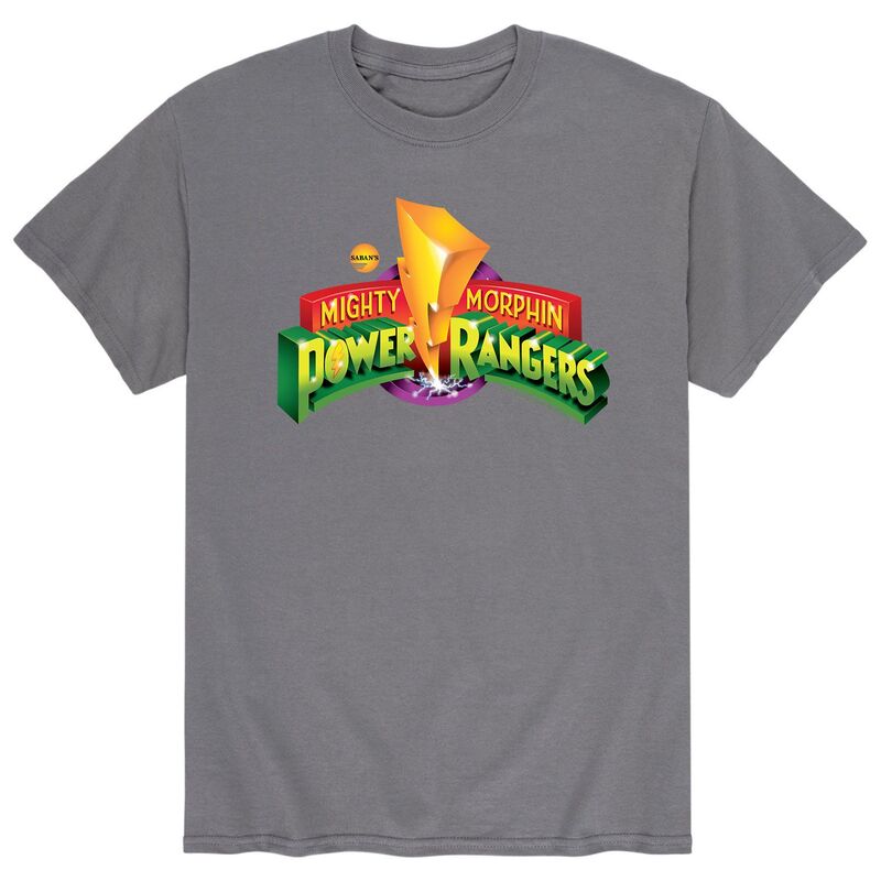 アニメキャラクター メンズ トップス Tシャツ ロゴ Licensed Character Men's Powerangers Retro Logo Tee Charcoal チャコール