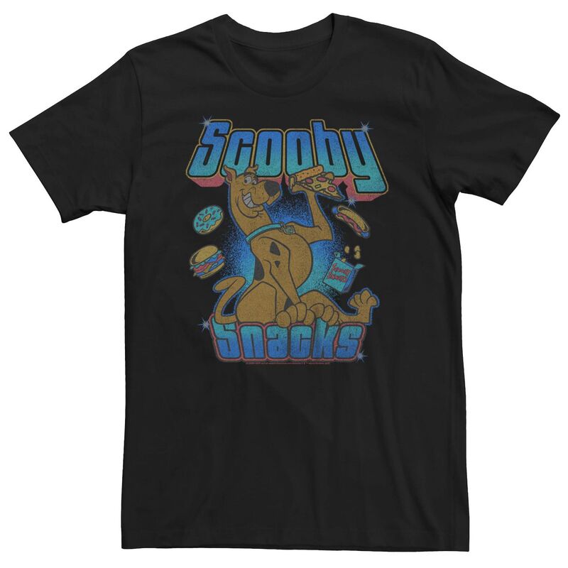 アニメキャラクター メンズ トップス Tシャツ トール Licensed Character Big & Tall Scooby-Doo Scooby Snacks Food Tee Black ブラック