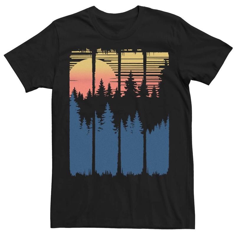 アンブランデッド メンズ トップス Tシャツ トール キャップ ケープ グラフィック Unbranded Big & Tall Sunset Forest Shadow Landscape Graphic Tee Black ブラック