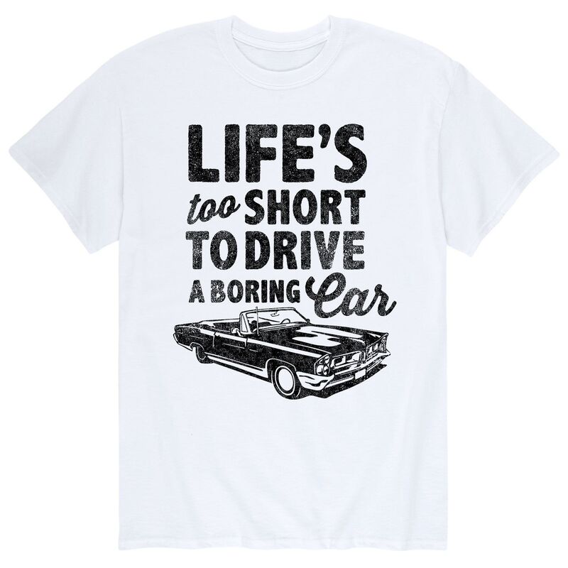 アニメキャラクター メンズ トップス Tシャツ Licensed Character Men's Too Short Boring Car Tee White ホワイト