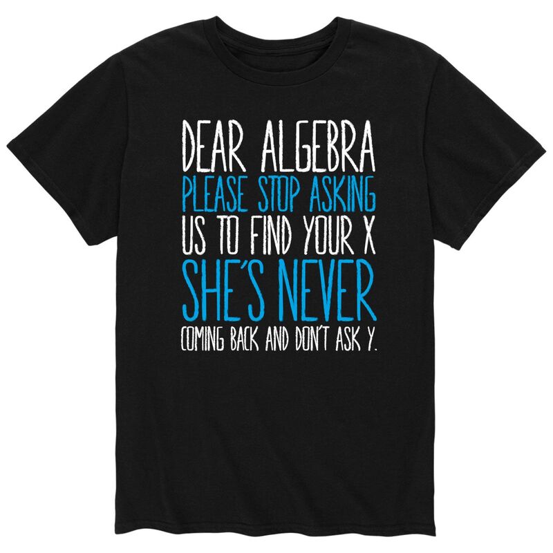 アニメキャラクター メンズ トップス Tシャツ Licensed Character Men's Dear Algebra Stop Asking Tee Black ブラック