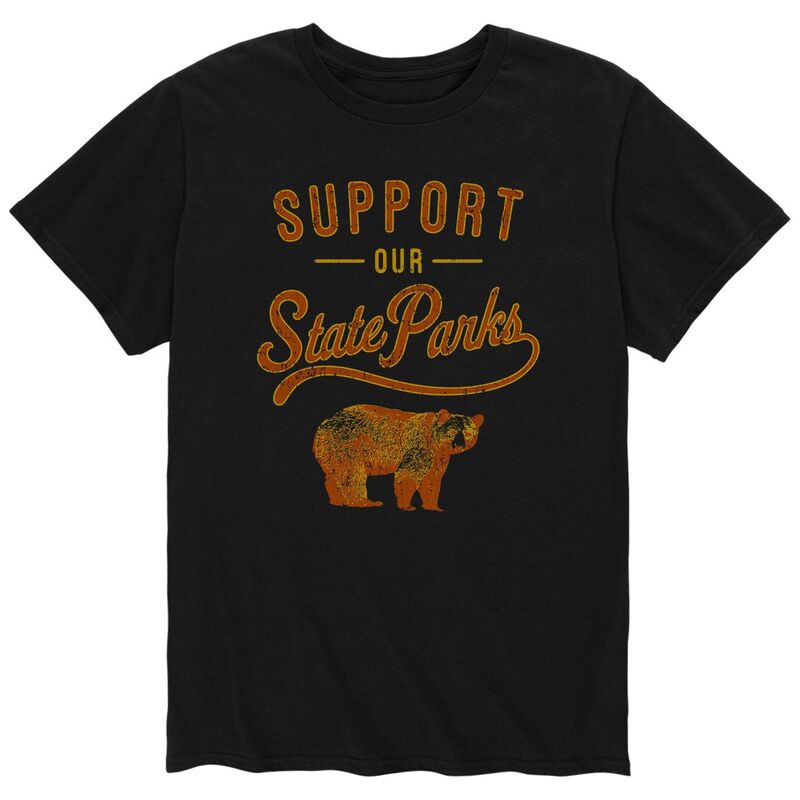 アニメキャラクター メンズ トップス Tシャツ Licensed Character Men'support Our State Parks Tee Black ブラック