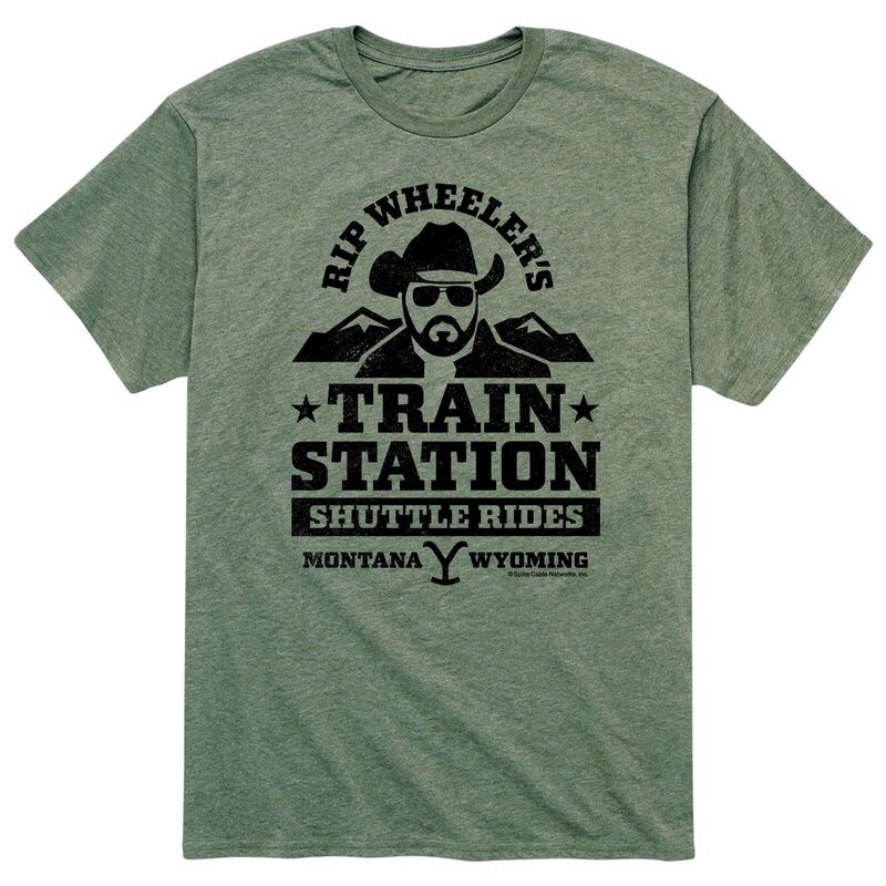 アニメキャラクター メンズ トップス Tシャツ ヒール Licensed Character Men's Yellowstone Wheelers Tee Green グリーン