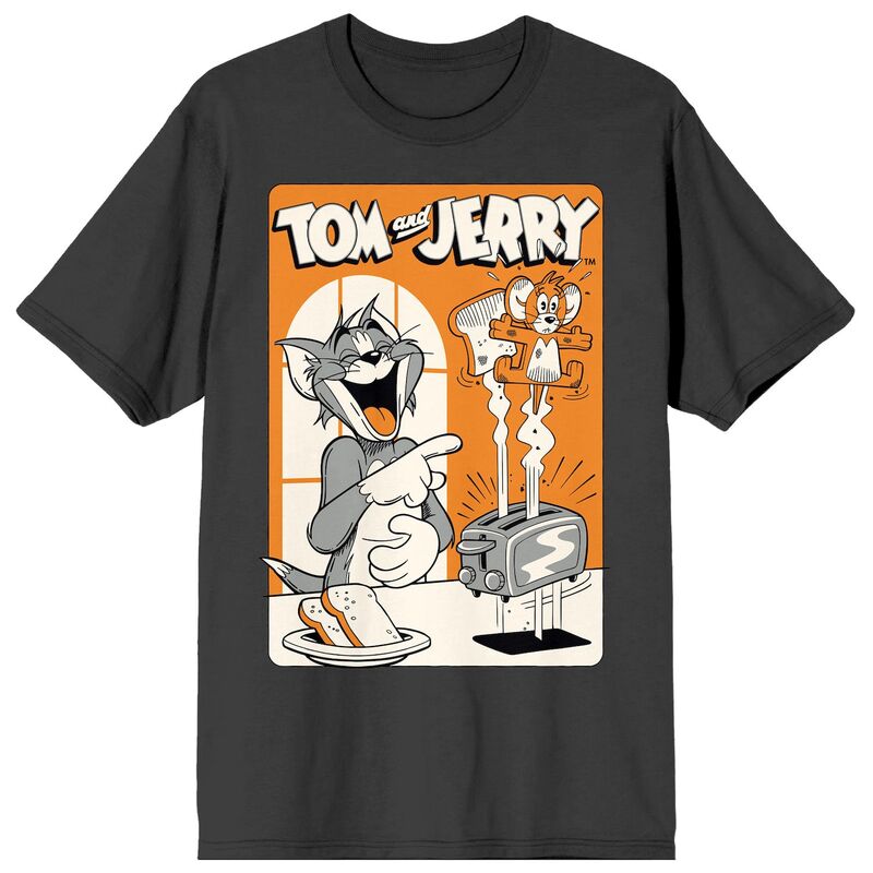 アニメキャラクター メンズ トップス Tシャツ Licensed Character Men's Tom & Jerry Classic Tee Grey グレー