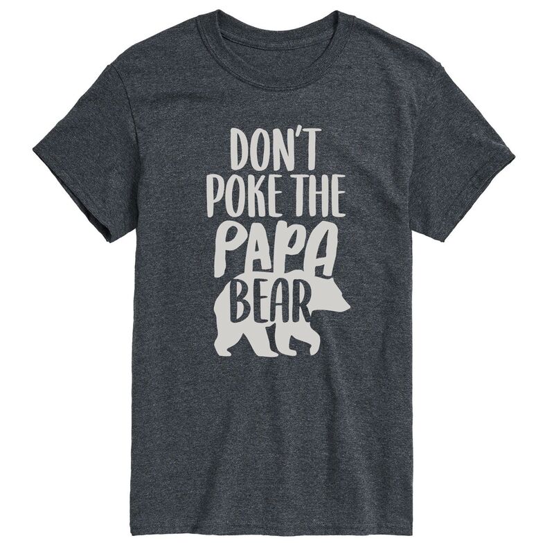 アニメキャラクター メンズ トップス Tシャツ Licensed Character Men's Don't Poke The Papa Bear Tee Gray グレー