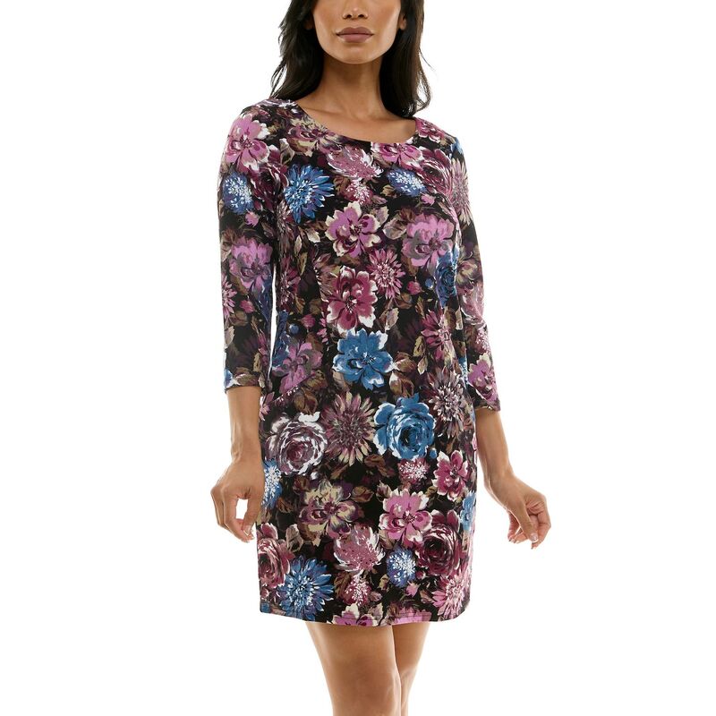 ニナレオナルド レディース トップス ワンピース クレープ Women ’ s Nina Leonard Textured Crepe Pocket Dress Berry Multi マルチカラー