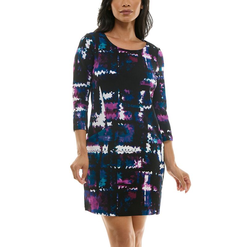 ニナレオナルド レディース トップス ワンピース クレープ Women ’ s Nina Leonard Textured Crepe Pocket Dress Black Deep Sapphire Mu ブラック 7,755円