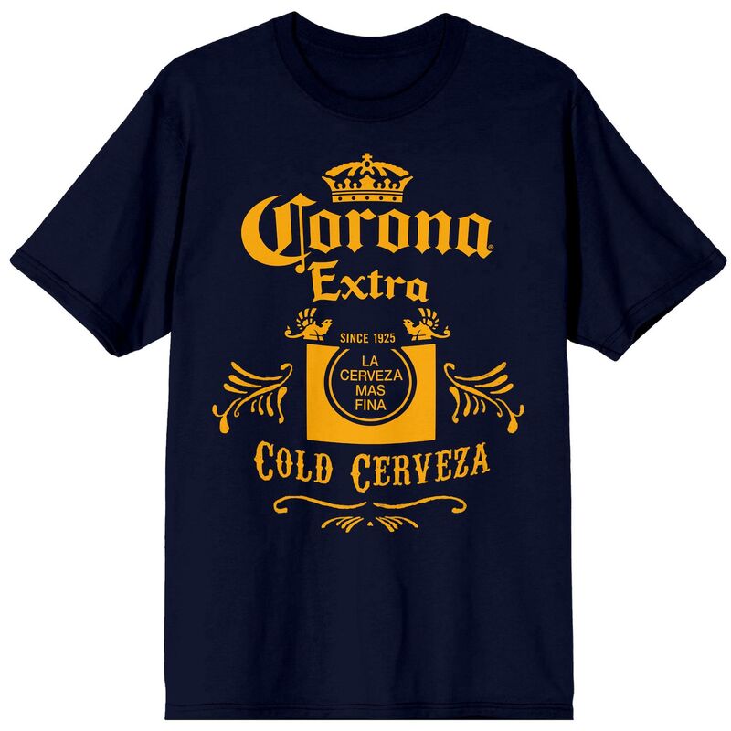 アニメキャラクター メンズ トップス Tシャツ Licensed Character Men's Corona Cold Cerveza Label Tee Blue ブルー