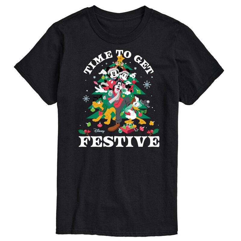 ディズニー メンズ トップス Tシャツ Disney Men's Time To Get Festive Tee Black ブラック