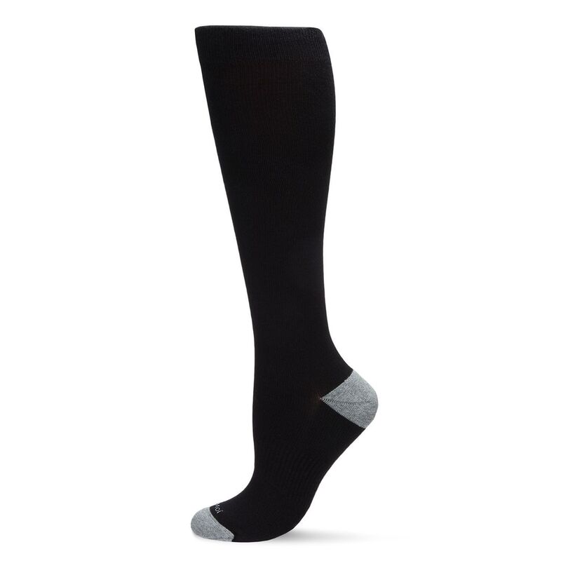 メモイ レディース アンダーお召しもの ソックス 綿織物 MeMoi Wellfit 15-20mmhg Off Black Cotton Compression Socks Black 黒いこと