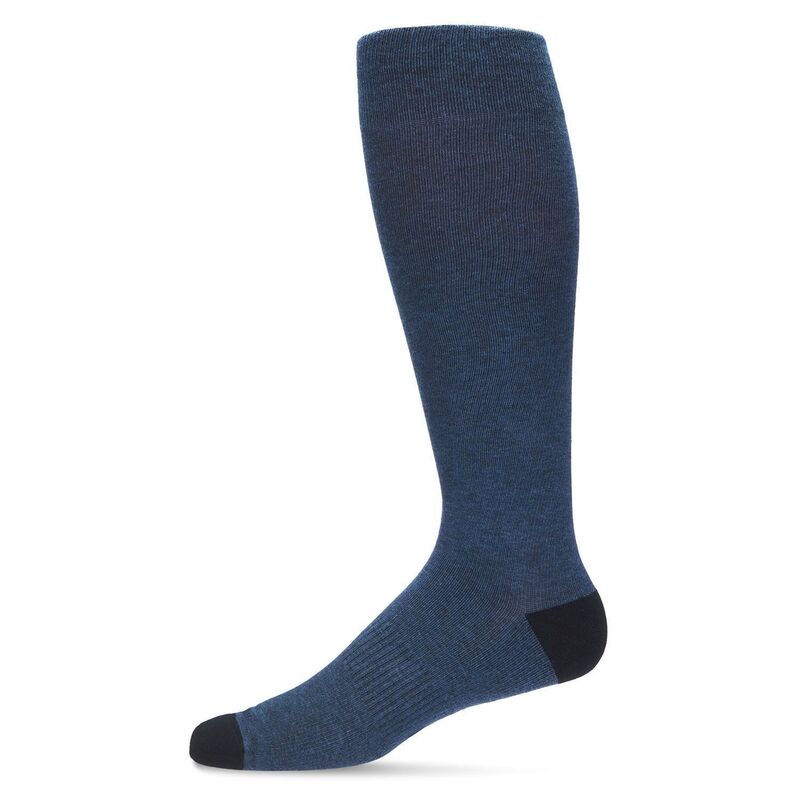 メモイ レディース アンダーお召しもの ソックス 綿織物 MeMoi Wellfit 15-20mmhg Off Black Cotton Compression Socks Denim Heather ギョリュウモドキ