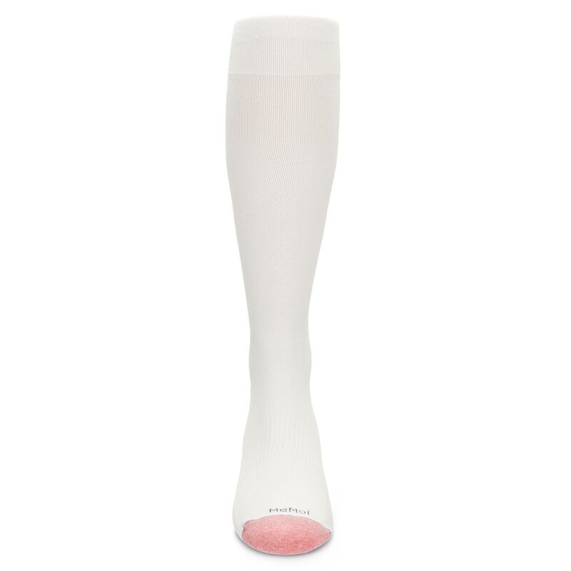 メモイ レディース アンダーお召しもの ソックス 綿織物 MeMoi Wellfit 15-20mmhg Off Black Cotton Compression Socks Ivory 象牙色