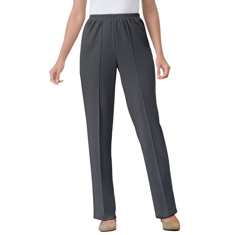 ウーマン ウィズイン レディース ボトムス カジュアルパンツ プラスサイズ トール ニット Woman Within Plusize Tall Knit Hassle-Free Pull-On Elastic-Waist Pants Dark Charcoal チャコール