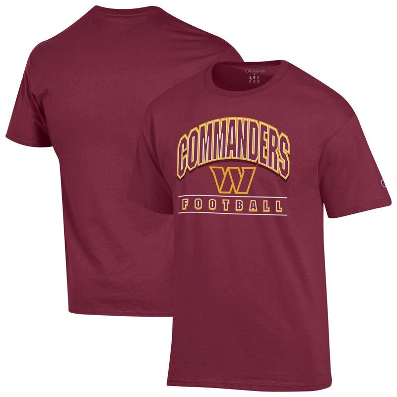 チャンピオン メンズ トップス Tシャツ Men's Champion Burgundy Washington Commanders Football T-Shirt Wft Med Re バーガンディ