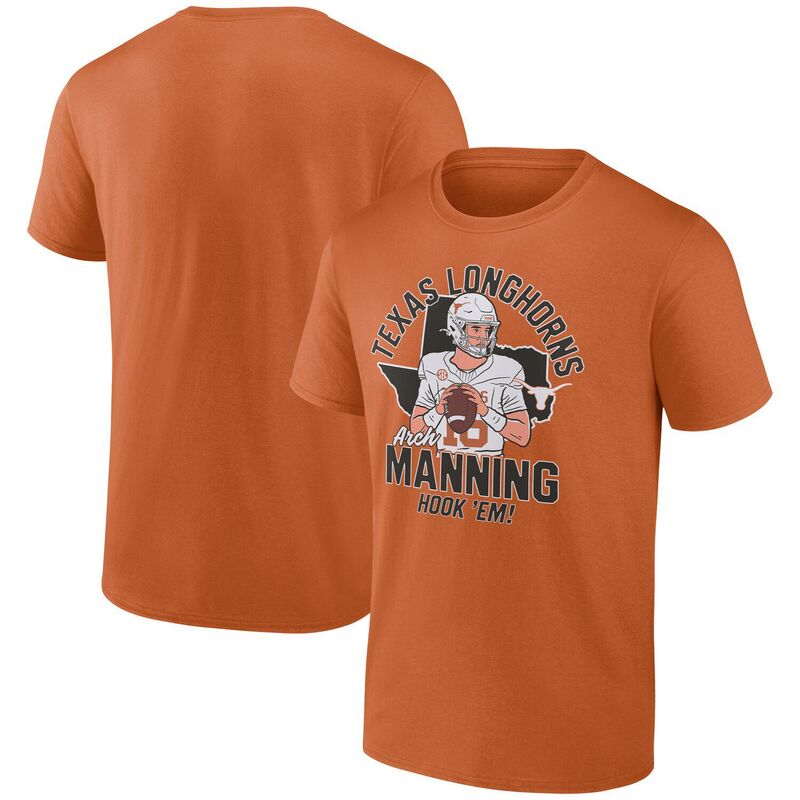 ファナティクス メンズ トップス Tシャツ Men's Fanatics Arch Manning Texas Orange Texas Longhorns Name & Number T-Shirtex Multi マルチカラー