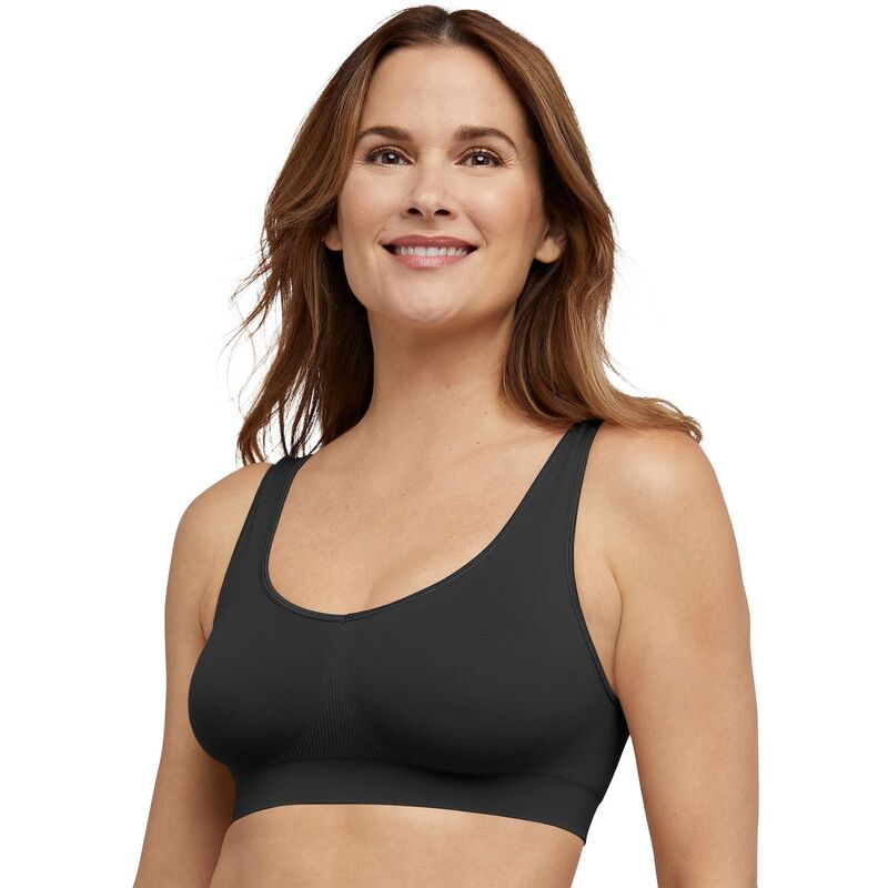 バリ レディース アンダー御召しもの ブラ Bali One Smooth U Seamless Bralette DFBRAL Black 黒いこと