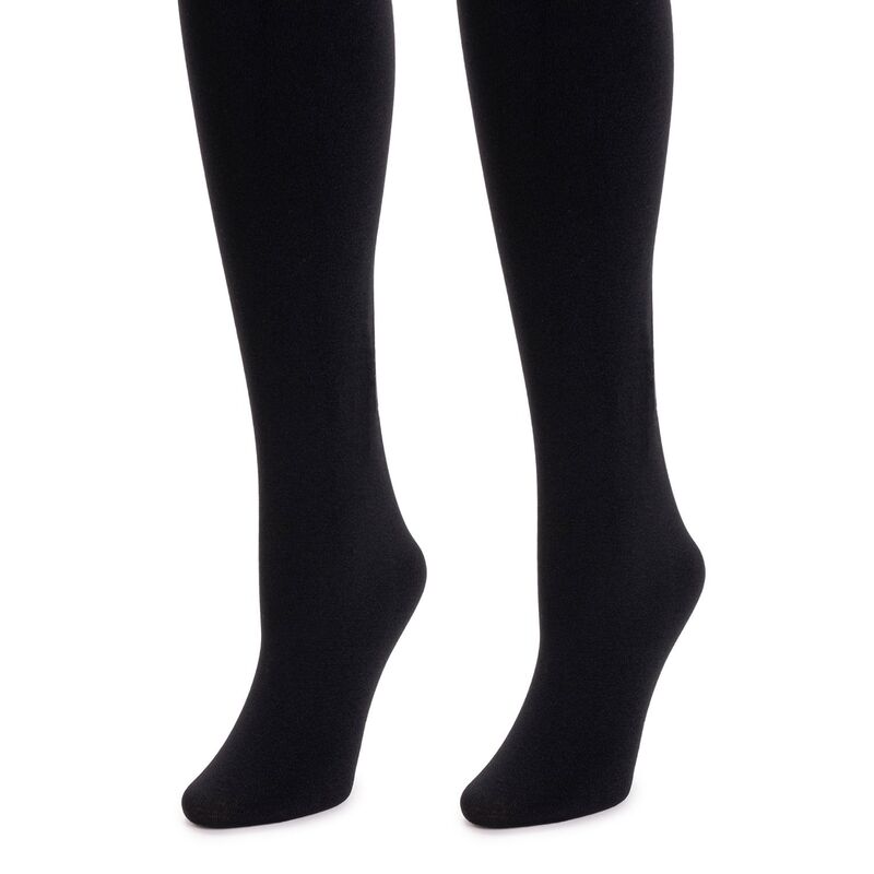 ムクルクス レディース アンダーお召しもの ソックス フリース Women\u0027s MUK LUKS 2 Pack Fleece Lined Tights Black 黒いこと