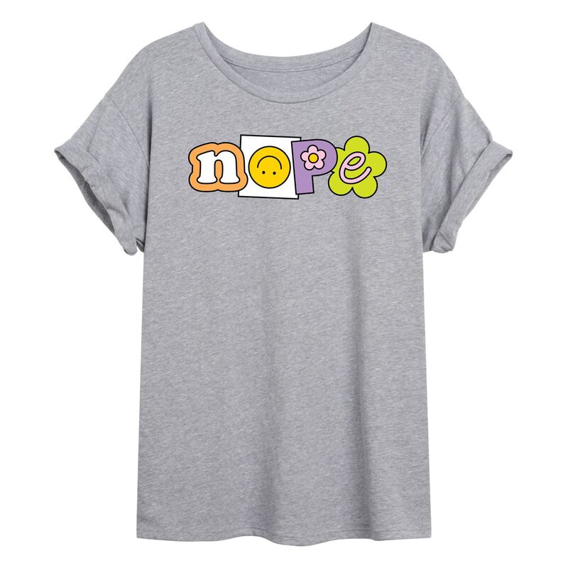 アニメキャラクター レディース トップス Tシャツ グラフィック Licensed Character Juniors' Nope Oversized Graphic Tee Heather Gray グレー