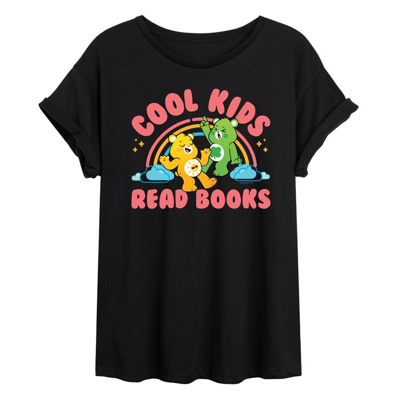 アニメキャラクター レディース トップス Tシャツ Licensed Character Juniors' Care Bears Cool Kids Read Books Oversized Tee Black ブラック 6,445円