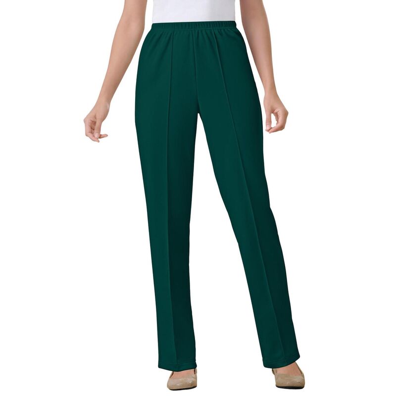 ウーマン ウィズイン レディース ボトムス カジュアルパンツ プラスサイズ トール ニット Woman Within Plusize Tall Knit Hassle-Free Pull-On Elastic-Waist Pants Emerald Green グリーン