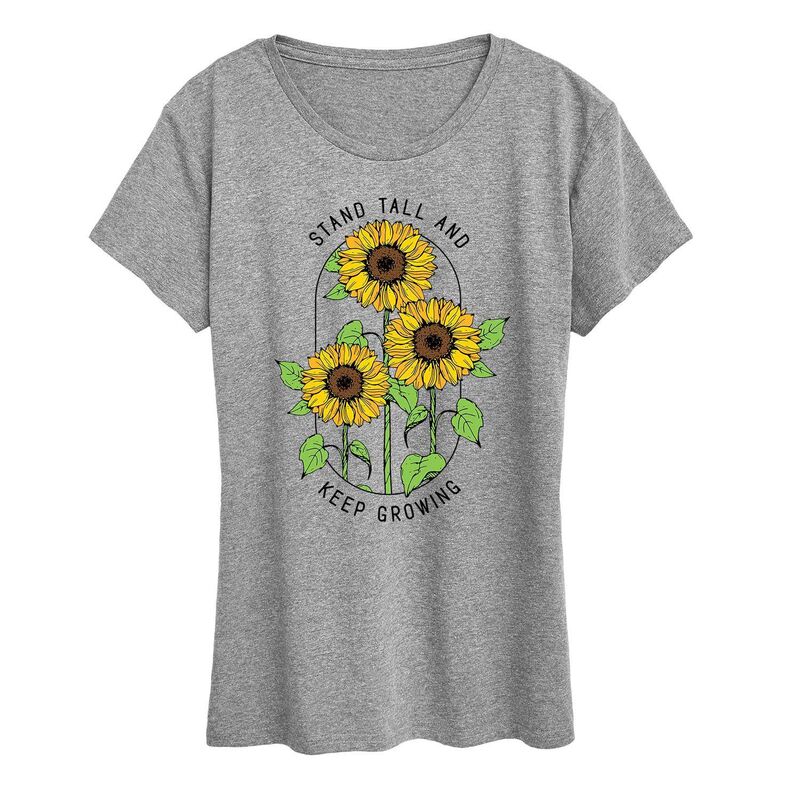 アニメキャラクター レディース トップス Tシャツ グラフィック Licensed Character Women'sunflower Quote Graphic Tee Heather Gray グレー