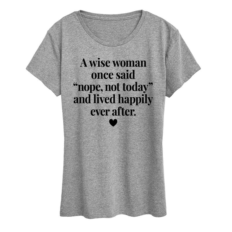アニメキャラクター レディース トップス Tシャツ グラフィック Licensed Character Women's A Wise Woman Once Said Graphic Tee Heather Gray グレー