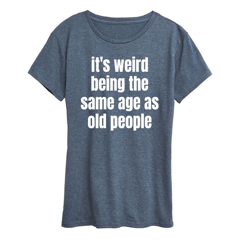 アニメキャラクター レディース トップス Tシャツ グラフィック Licensed Character Women'same Age As Old People Graphic Tee Heather Blue ヘザー