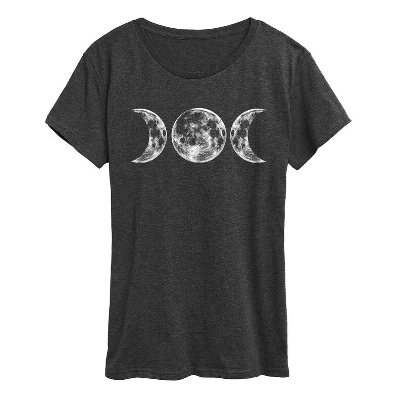 アニメキャラクター レディース トップス Tシャツ グラフィック Licensed Character Women's Full Moon Phases Graphic Tee Heather Charcoal チャコール