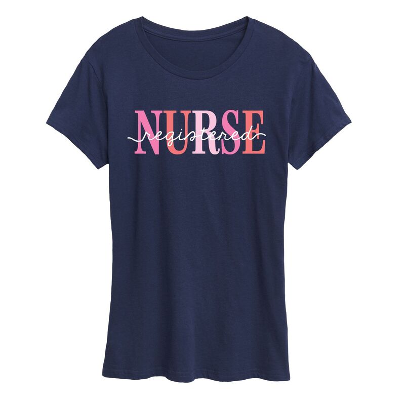 アニメキャラクター レディース トップス Tシャツ グラフィック Licensed Character Women's Registered Nurse Graphic Tee Navy ネイビー