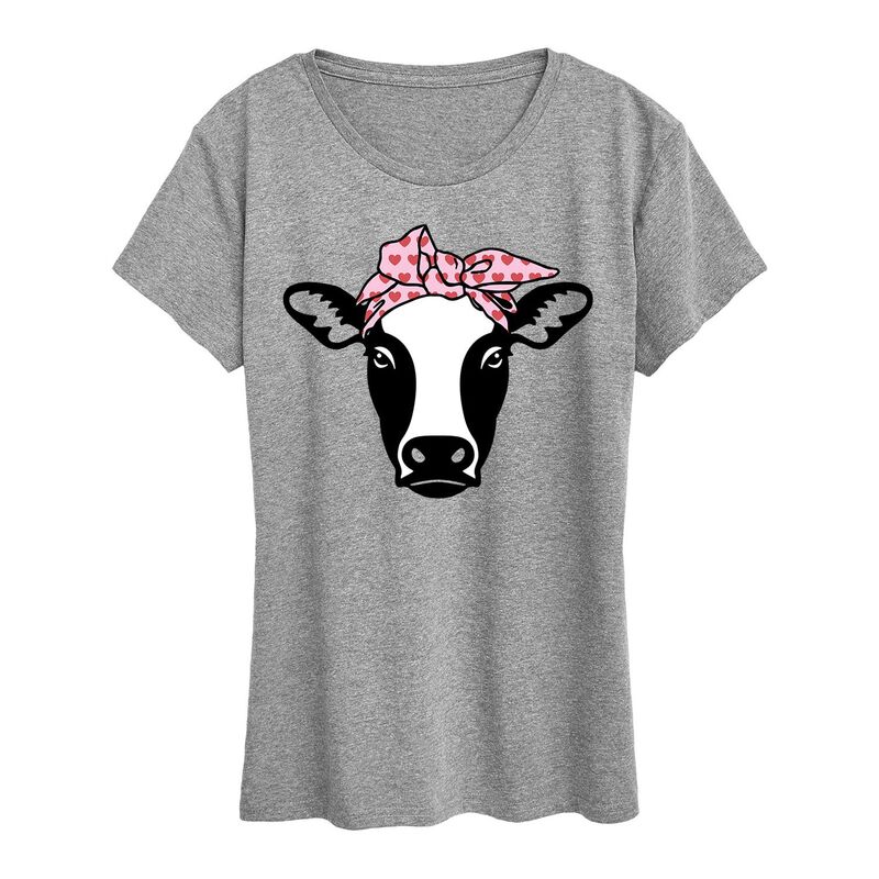 アニメキャラクター レディース トップス Tシャツ グラフィック Licensed Character Women's Cow Heart Bandana Graphic Tee Heather Gray グレー